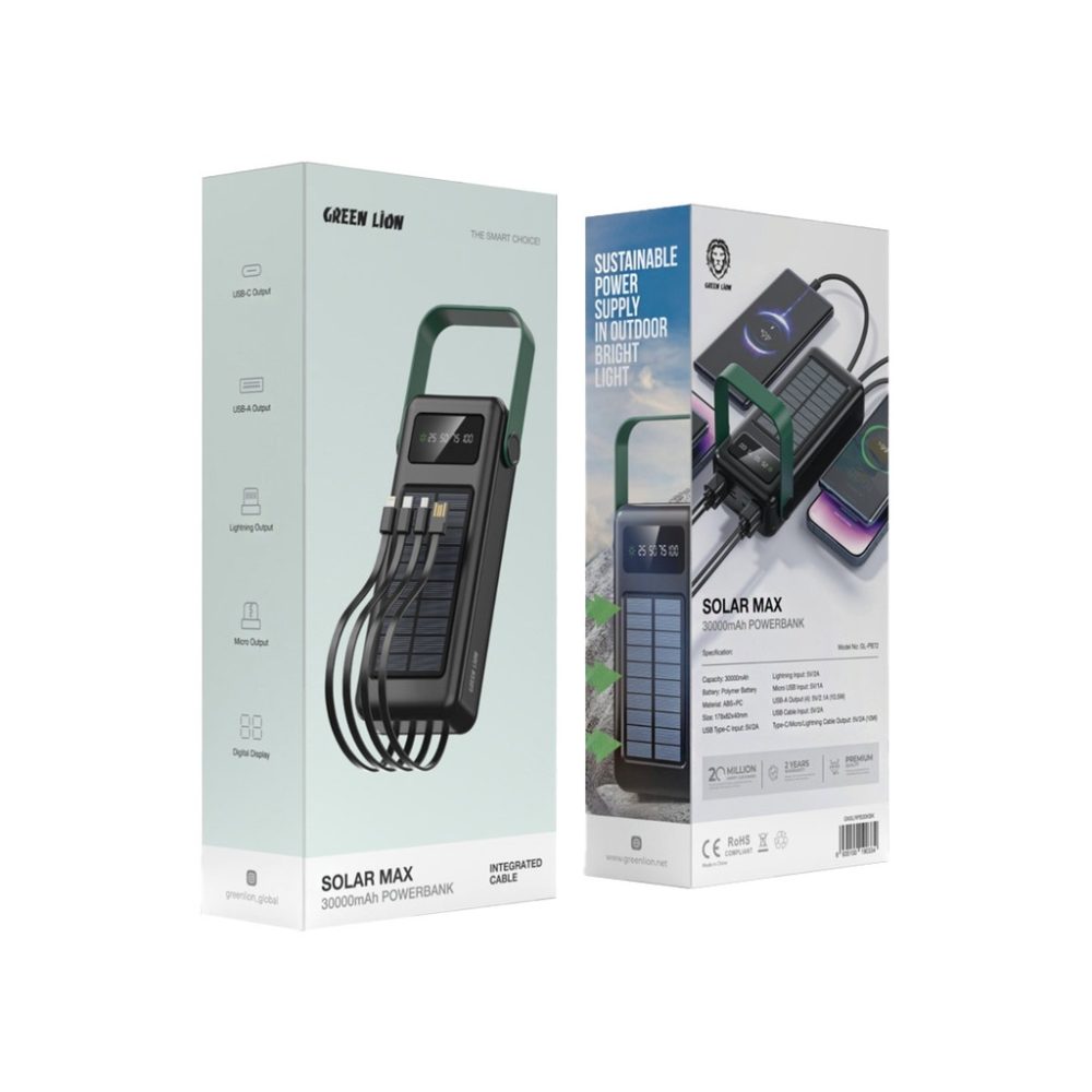 پاوربانک 30 هزار خورشیدی گرین لیون مدل Solar Max - Image 2
