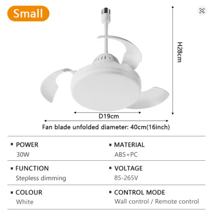 پنکه چراغ دار سقفی Invisible fan light