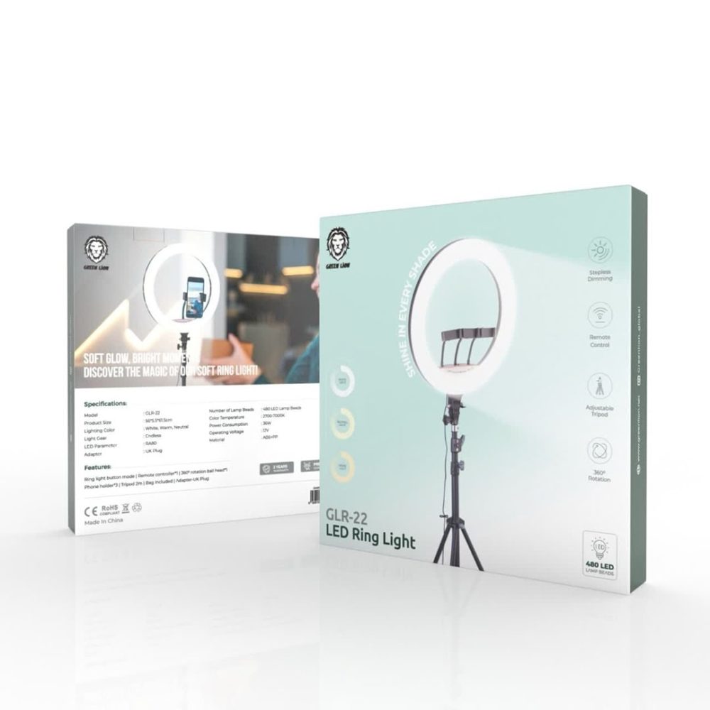 رینگ لایت 22 اینچ گرین Green GLR-22 LED ring light - Image 2