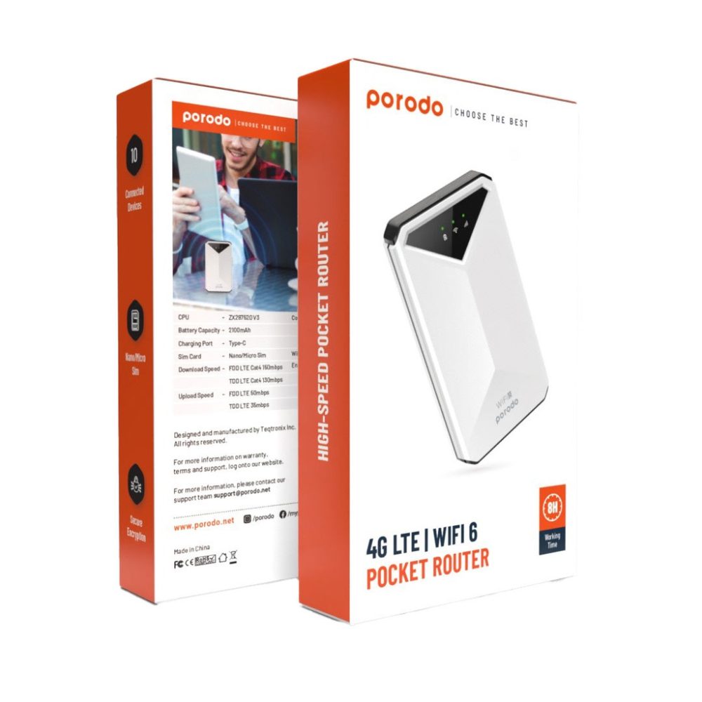 مودم جیبی 4G LTE پرودو مدل WiFi 6 PD-PT4GRWD - Image 3