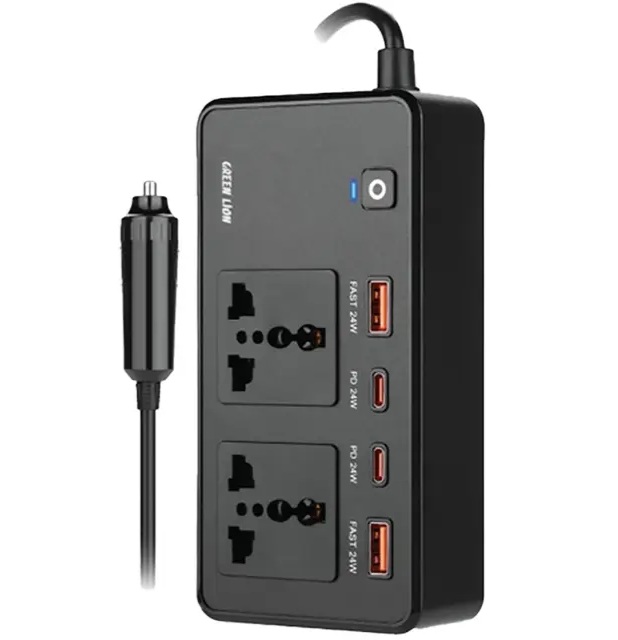 اینورتر و مبدل برق فندکی ماشین 200 وات گرین لاین مدلGreen Lion GC-200 Car Inverter