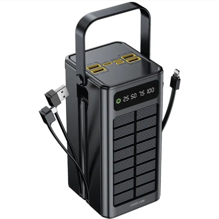 پاوربانک خورشیدی 60000 گرین لاین مدل Green Lion Solar X GLPX50 GNSOL50PB60BK